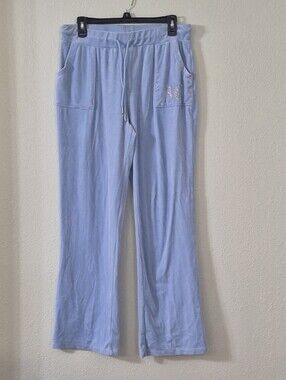 No Boundaries Baby Blue Drawstring Lounge Pants with Rhinestone Accent